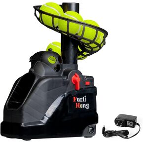 Furlihong 6802BH 2 in 1 Baseball & Tennis Ball Launcher Machine, Adjustable Launching Angle, Speed and Interval, Powered by Battery or AC Adapter, Stacker Extendable, for Kids
