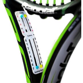 Scoring Right Portable Tennis Racket and Padel Scorekeeper, Easily Mounted Small Score Board to Keep Score of Points, Games, and Sets, ITF Conforming and Lightweight Mini Score Keeper, 1.9g
