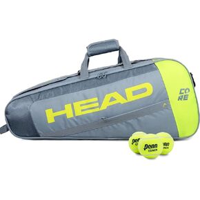 حقيبة مضرب التنس HEAD Core 3R Pro، رمادي/أصفر، كبيرة in Kuwait