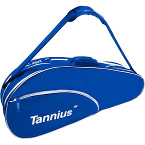 Tannius 3 Racket Tennis Bag, with Shoe & Phone Compartment and Protective Pad, Super Roomy and Lightweight Racquet Bag for Tennis, Badminton