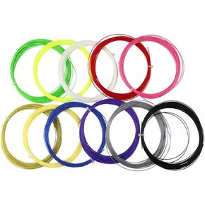 Garneck 10pcs Badminton Racket String,10m, Durable High Elastic Tennis Racket Line Thread Wire Replacement for Gym Sport Training 10m (Random Color)