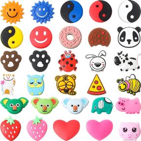 Leitee 30 Pcs Cute Tennis Dampener Funny Tennis Racket Vibration Dampener Soft Silicone Tennis Racquet Dampeners Tennis Damper for Tennis Gift, Assorted Designs