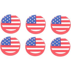WHAMVOX 6pcs Tennis Racket Shock Absorber Rackets American Flag for House USA Accessories Tennis Overgrips Racket Vibration Dampeners US Flag Tennis Dampener Shocking Absorbers