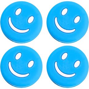 4 Pcs Tennis Dampener Tennis Racket Dampener Cute Smiling Faces Pattern Tennis Vibration Dampener Tennis Racquet Dampeners Tennis Dampeners for Tennis Racquet(Blue)