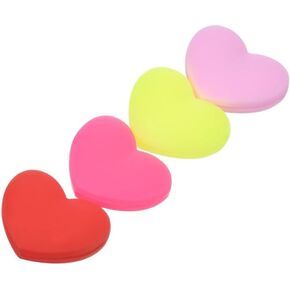 Tennis Vibration Dampener, 4 Pack Heart-Shaped Silicone Shock Absorber Racket String Damping for Tennis Racquet, Yellow, Pale Pink, Red, Pink, Tennis Vibration Dampeners Racquet Accessories