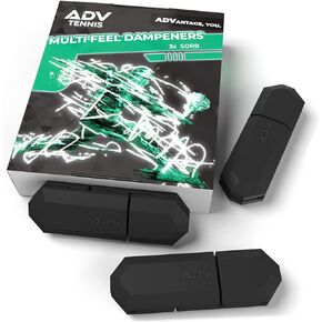 ADV Tennis Dampener with Custom Feel - 3 Pack - Racket Shock Absorber to Reduce Vibration, Relieve Symptoms of Injury and Stay on The Racket - Engineered Poly-Silicone Tennis Racket Dampener