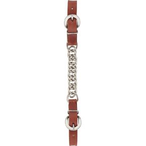 Weaver Leather Single Flat Link Nickel Plated Chain Curb Strap, Canyon Rose, 4 1/2"