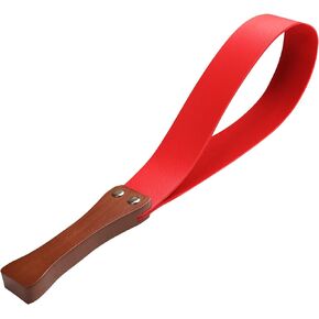 BARPOT Leather Paddle with Anti-Slip Wooden Handle, Riding Crop for Horses, 19'' Equestrianism Crops