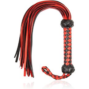 AOXVIA Horse Red Whip Horse Whip Riding Crop Equestrian Faux Leather Whip Horse Equipment Whip Training Horse Riding Whip 23 inch