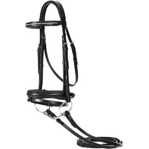 Equinavia Saga Dressage Padded Crank Noseband Bridle with Flash and Reins