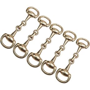 Dielianyi 6PCS Medium Gold Snaffle Bit Horse Bit Buckle Create Exquisite Equestrian Jewelry