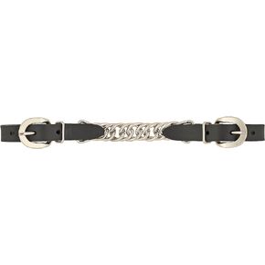 Weaver Leather Leather Single Flat Link Chain Curb Strap, Black, 4.5