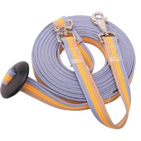 Cord Cotton Lunge Line with Rubber Stop，Equine Lunge Line for Horses with Swivel Bolt Snap，24 ft (Black, 24ft)