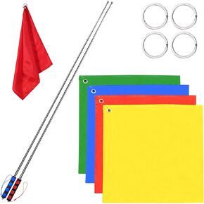 4 Pcs Horse Training Flag Horse Training Equipment with 48" Telescopic Handheld Flagpoles, Portable Equestrian Nylon Training Flag for Horse Lunging Training