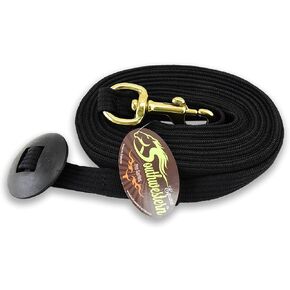 Southwestern Equine Lunge Line for Horses Cotton Horse Lunge Line with Bolt Snap & Rubber Stop (Black, 24') in Kuwait