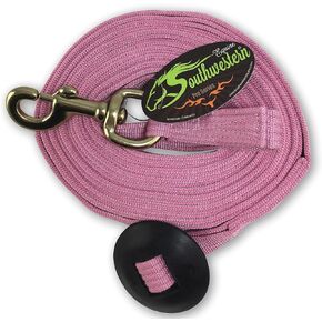 Southwestern Equine Lunge Line for Horses Cotton Horse Lunge Line with Bolt Snap & Rubber Stop (Black, 24')