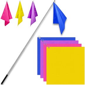 Equestrian Training Flag 4 Pieces Equestrian Training Equipment Equestrian Nylon Flag with Flagpole