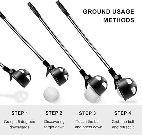 Golf Ball Retriever,Golf Ball Tool for Water Telescopic,6.5 Ft Stainless Extendable Picker Upper,Accessories for Men in Saudi Arabia