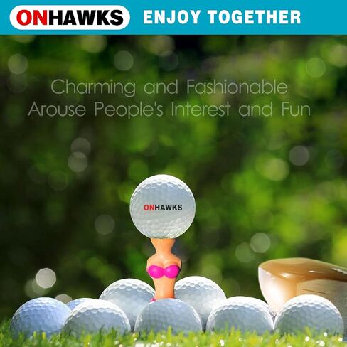 ONHAWKS-Bikini Golf Tees هدية فريدة وممتعة للاعبي الجولف للرجال، حامل ممتع لفتاة الجولف المثيرة للسيدات، تي شيرت جولف بلاستيكي غير قابل للكسر تقريبًا، هدية مبتكرة لحفلات البكالوريوس للرجال ولاعبي الجولف. in Kuwait