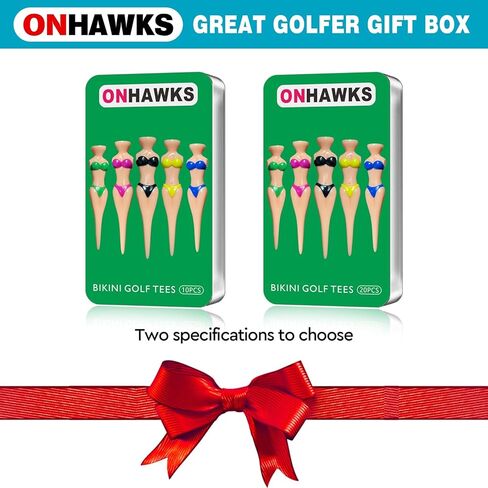 ONHAWKS-Bikini Golf Tees هدية فريدة وممتعة للاعبي الجولف للرجال، حامل ممتع لفتاة الجولف المثيرة للسيدات، تي شيرت جولف بلاستيكي غير قابل للكسر تقريبًا، هدية مبتكرة لحفلات البكالوريوس للرجال ولاعبي الجولف. in Kuwait