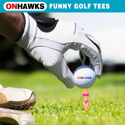 ONHAWKS-Bikini Golf Tees هدية فريدة وممتعة للاعبي الجولف للرجال، حامل ممتع لفتاة الجولف المثيرة للسيدات، تي شيرت جولف بلاستيكي غير قابل للكسر تقريبًا، هدية مبتكرة لحفلات البكالوريوس للرجال ولاعبي الجولف. in Kuwait