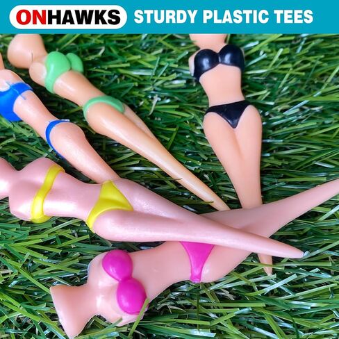ONHAWKS-Bikini Golf Tees هدية فريدة وممتعة للاعبي الجولف للرجال، حامل ممتع لفتاة الجولف المثيرة للسيدات، تي شيرت جولف بلاستيكي غير قابل للكسر تقريبًا، هدية مبتكرة لحفلات البكالوريوس للرجال ولاعبي الجولف. in Kuwait