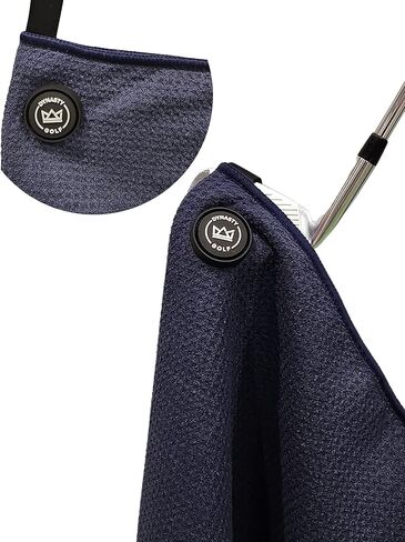 Magnetic Golf Towel for Golf Bags - Microfiber Golf Towels for Men & Women - Waffle Golf Bag Towel with Magnet (Black) in Saudi Arabia