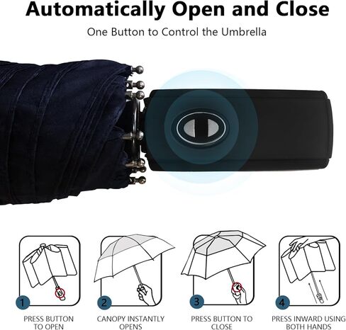 مظلة غولف كبيرة من ساتول مقاس 62 بوصة، مظلة أوتوماتيكية مزدوجة مقاومة للرياح بفتحات تهوية 8 أضلاع، مظلة قابلة للطي متينة، عامل حماية من الأشعة فوق البنفسجية 50+، مظلات محمولة مقاومة للرياح والشمس والمطر للسفر (مربعات) in Kuwait