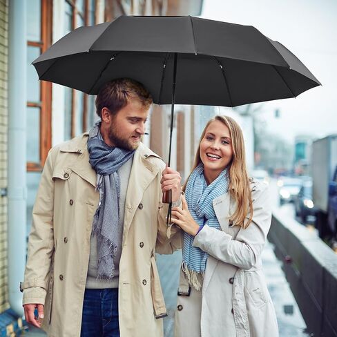 G4Free 54 بوصة كبيرة مدمجة مظلة جولف مقاومة للرياح للمطر المتضخم السيارات فتح إغلاق قابلة للطي السفر مظلة الغولف تنفيس مظلة مزدوجة للنساء الرجال in Saudi Arabia