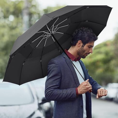G4Free 54 بوصة كبيرة مدمجة مظلة جولف مقاومة للرياح للمطر المتضخم السيارات فتح إغلاق قابلة للطي السفر مظلة الغولف تنفيس مظلة مزدوجة للنساء الرجال in Saudi Arabia