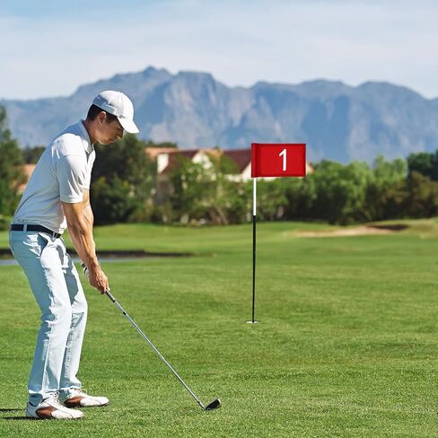 Mixweer 7 قطع علم جولف مرقمة 9-1/2 × 6-7/8 وضع أعلام خضراء مع أنبوب مُدخل أعلام جولف صغيرة محمولة من النايلون أعلام دبوس جولف لممارسة الفناء في الأماكن المغلقة والخارجية والتدريب على حديقة الفناء الخلفي in Kuwait