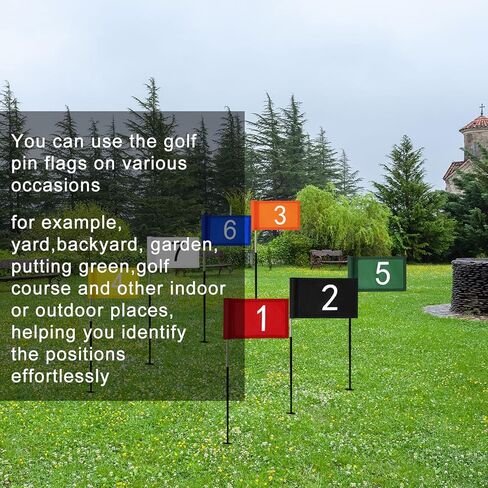 Mixweer 7 قطع علم جولف مرقمة 9-1/2 × 6-7/8 وضع أعلام خضراء مع أنبوب مُدخل أعلام جولف صغيرة محمولة من النايلون أعلام دبوس جولف لممارسة الفناء في الأماكن المغلقة والخارجية والتدريب على حديقة الفناء الخلفي in Kuwait