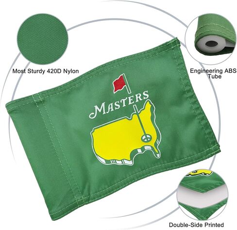 COGOLFING Themed Golf Flag Mini، 8x6 بوصة، شاشة حريرية مزدوجة الجوانب، نايلون 420D مقاوم للبهتان، مثالي لممارسة ممارسة اللعب في الفناء الخلفي باللون الأخضر in Saudi Arabia