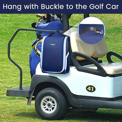 YOREPEK Golf Shoe Bag, with 3 Pockets for Socks, Gloves, Tees, Balls, Brush, Designed with a Buckle Top Carry Handle, Zippered Sport Shoe Carrier Bags with Ventilation, Golf Gifts for Men Unique,Blue in Kuwait