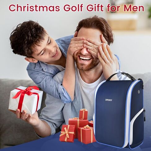 YOREPEK Golf Shoe Bag, with 3 Pockets for Socks, Gloves, Tees, Balls, Brush, Designed with a Buckle Top Carry Handle, Zippered Sport Shoe Carrier Bags with Ventilation, Golf Gifts for Men Unique,Blue in Kuwait