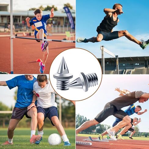 48 قطعة مسار مسامير 1/4 بوصة، كل مسمار يزن 1.13 جرام فقط، تصميم هرمي مجوف مقاوم للتآكل 20-30 كم، يستخدم للركض في المضمار والميدان أو عبر البلاد in Kuwait