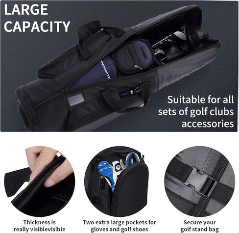 حقائب سفر BEYBAY للجولف للخطوط الجوية ذات عجلات معززة وغطاء صلب، خفيفة الوزن وسهلة المناورة، سحاب ممتاز لحماية الأندية الخاصة بك in Kuwait