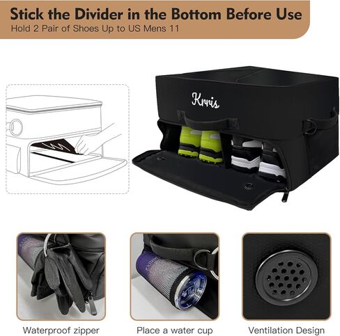 منظم صندوق الجولف، منظم جولف السيارة بطبقتين مع حجرة تهوية لزوجين من الأحذية، تخزين متين لصندوق الجولف للكرات والقمصان والملابس والقفازات والإكسسوارات وهدايا الجولف للرجال in Kuwait