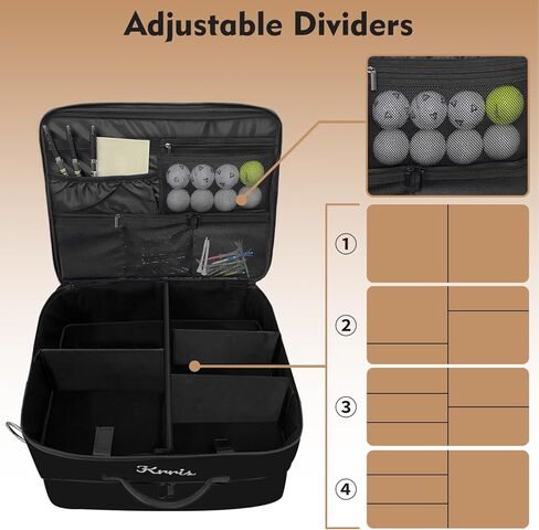 منظم صندوق الجولف، منظم جولف السيارة بطبقتين مع حجرة تهوية لزوجين من الأحذية، تخزين متين لصندوق الجولف للكرات والقمصان والملابس والقفازات والإكسسوارات وهدايا الجولف للرجال in Kuwait