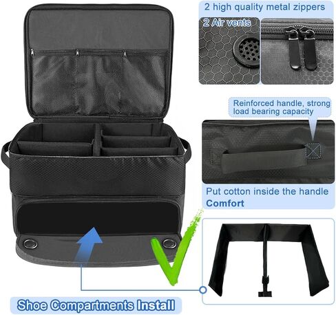 منظم صندوق الجولف من VOPHIA مكون من طبقتين مع حجرة منفصلة لزوجين من الأحذية لتخزين الكرة وخزانة الجولف المقاومة للماء لتخزين ملحقات الجولف وحقيبة سفر الجولف القابلة للطي والطي in Kuwait