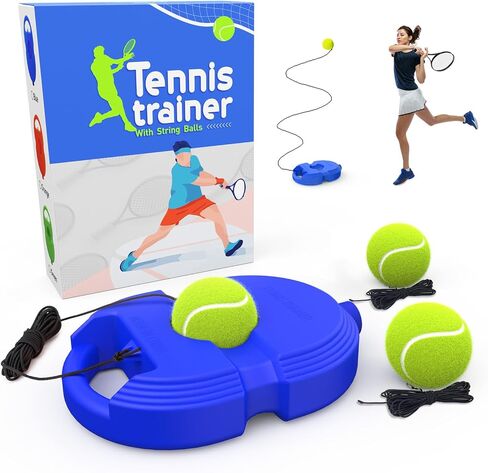 CHEGIF Tennis Trainer Rebound Ball with 3 String Balls, Solo Tennis Training Equipment for Self-Pracitce,Portable Tennis Practice Training Tools for Adults, Kids, Beginners Sport Exercise in Saudi Arabia