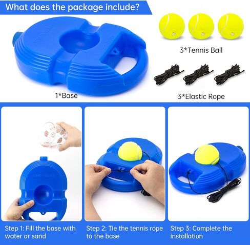 CHEGIF Tennis Trainer Rebound Ball with 3 String Balls, Solo Tennis Training Equipment for Self-Pracitce,Portable Tennis Practice Training Tools for Adults, Kids, Beginners Sport Exercise in Saudi Arabia