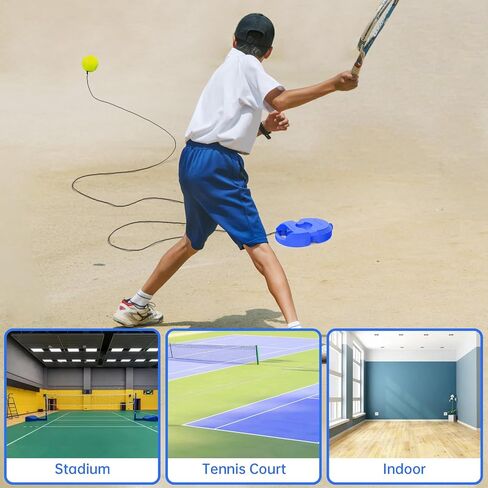 CHEGIF Tennis Trainer Rebound Ball with 3 String Balls, Solo Tennis Training Equipment for Self-Pracitce,Portable Tennis Practice Training Tools for Adults, Kids, Beginners Sport Exercise in Saudi Arabia