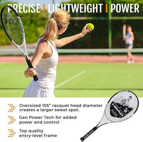 HEAD Geo Speed Adult Tennis Racket - Pre-Strung Light Balance 27.5 Inch Racquet in Saudi Arabia