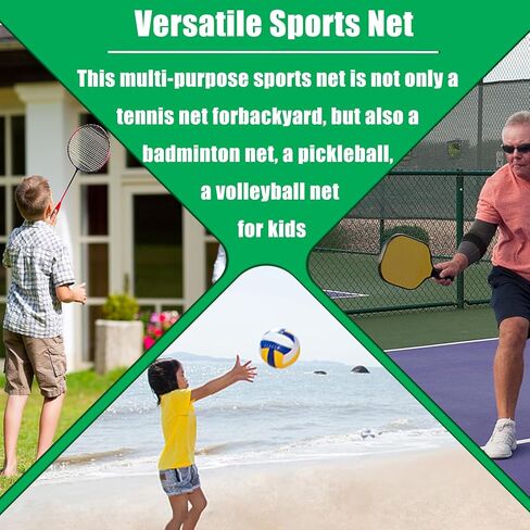 Tennis Net, Portable Tennis Net for Driveway, Mini Tennis Net for Kids, Collapsible Tennis Net for Backyard, 35"-63" Height Adjustable Tennis Net | Badminton Net for Backyard, Multipurpose Net in Kuwait