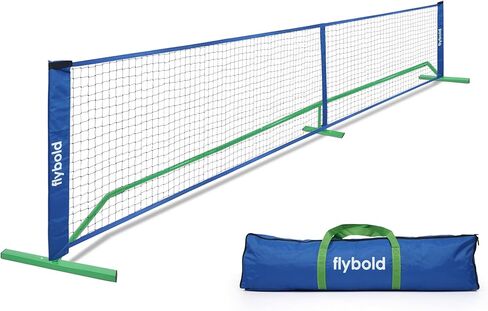 flybold Pickleball Net |Portable Set with/without 4 Paddles| Net Regulation Size Equipment Lightweight Sturdy Interlocking Metal Posts with Carrying Bag for Indoor Outdoor Game| Full Court Size - 22ft in Saudi Arabia