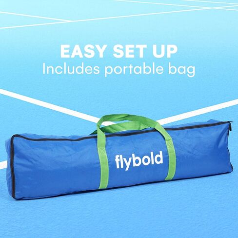 flybold Pickleball Net |Portable Set with/without 4 Paddles| Net Regulation Size Equipment Lightweight Sturdy Interlocking Metal Posts with Carrying Bag for Indoor Outdoor Game| Full Court Size - 22ft in Saudi Arabia