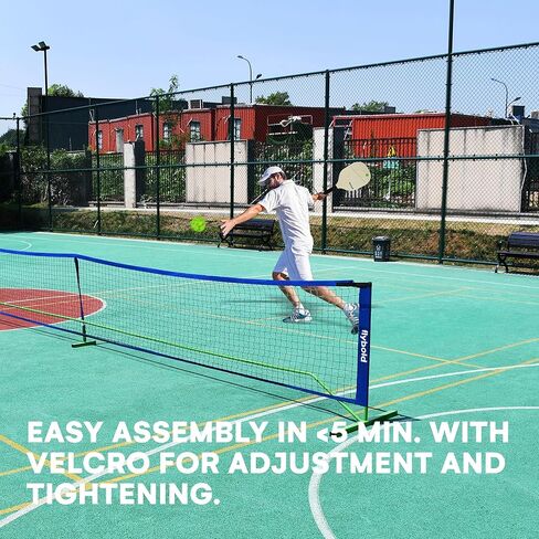 flybold Pickleball Net |Portable Set with/without 4 Paddles| Net Regulation Size Equipment Lightweight Sturdy Interlocking Metal Posts with Carrying Bag for Indoor Outdoor Game| Full Court Size - 22ft in Saudi Arabia