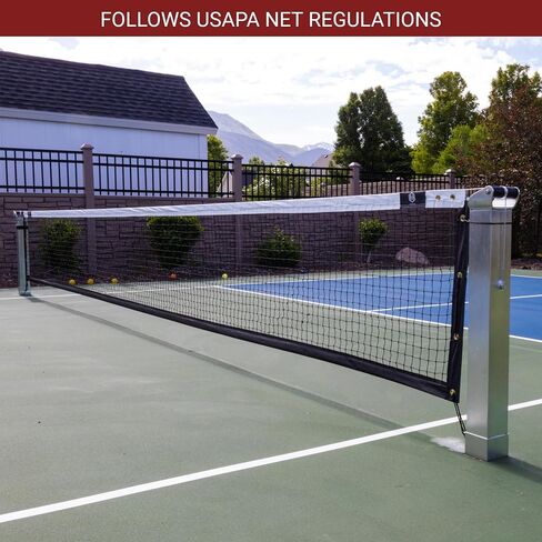 Dominator In Ground Pickleball System - Includes Two Heavy Duty Square Pickleball Posts with Net and Sleeves - Aluminum, Rust Free, and Follows USAPA Standards in Saudi Arabia