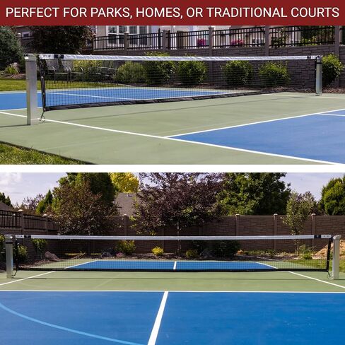 Dominator In Ground Pickleball System - Includes Two Heavy Duty Square Pickleball Posts with Net and Sleeves - Aluminum, Rust Free, and Follows USAPA Standards in Saudi Arabia